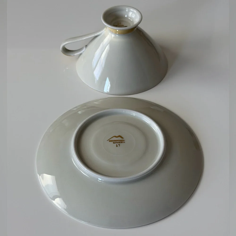 Vintage Mitterteich Bavaria Elegant Porcelain Tea Cup and Saucer Set